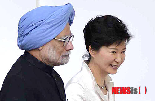 한-인도 정상회담 참석하는 박 대통령