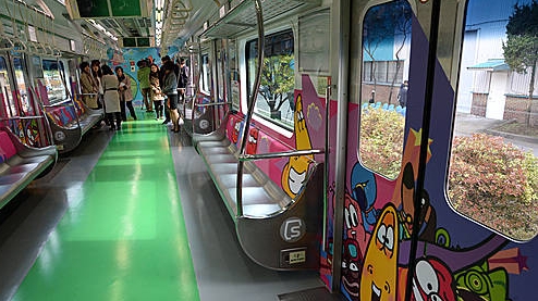 국산캐릭터 '라바' 로 꾸며진 2호선 열차 /뉴시스