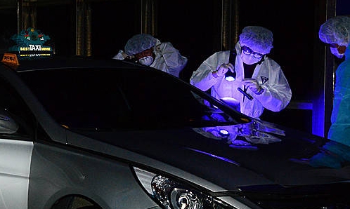 택시기사 살해사건…지문 감식중인 경찰/뉴시스