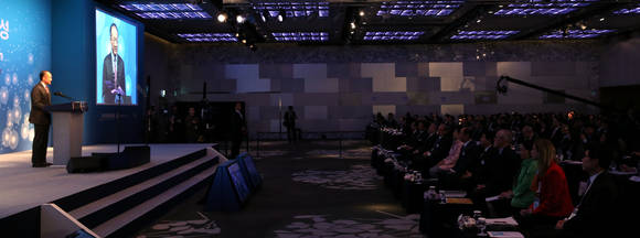 기조연설하는 김용 세계은행 총재/뉴시스