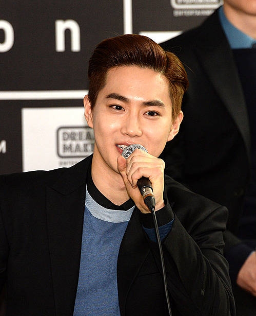 답변하는 엑소(EXO) 수호/뉴시스