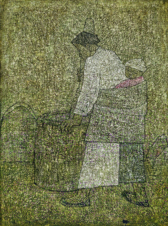 박수근 ‘절구질하는 여인’(130×97㎝·1954)/뉴시스