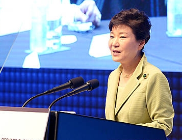 아시안리더쉽 컨퍼런스 축사하는 박 대통령/뉴시스