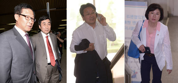 국정원 여직원 감금사건 공판에 참석한 야당의원들/뉴시스