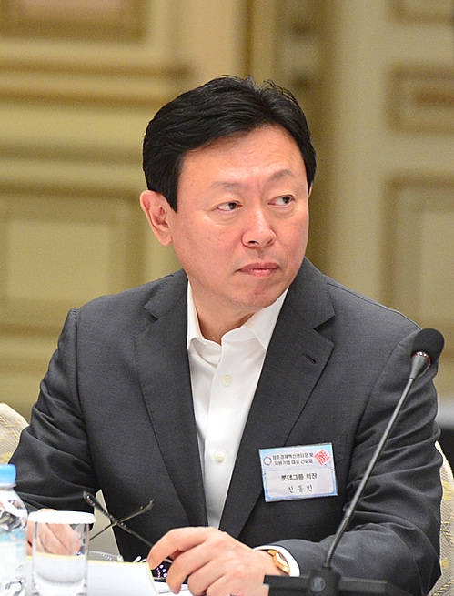 간담회 참석한 신동빈 회장/뉴시스
