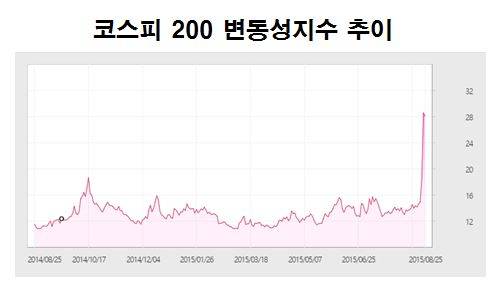 코스피 200 변동성 지수 추이/뉴시스