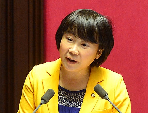 대정부질문하는 정미경 의원/뉴시스