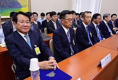 국감 출석한 김한조-조대식-최치훈-홍완선/뉴시스