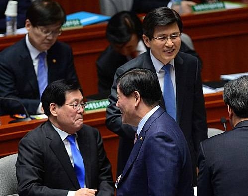 예결위 전체회의 출석한 황교안-최경환-황찬현/뉴시스