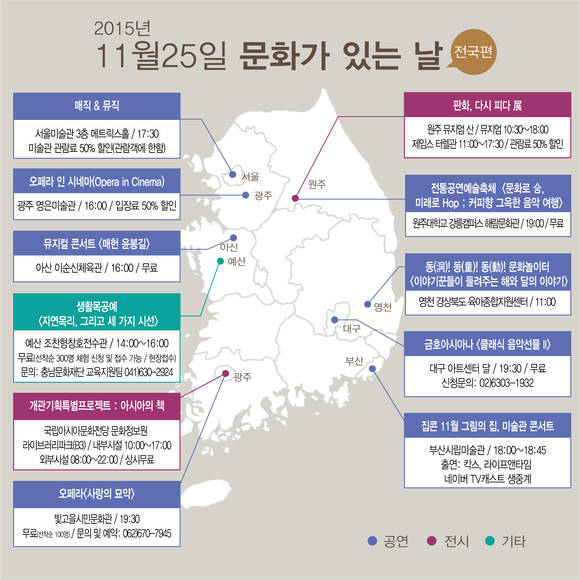 11월 문화가 있는 날 전국지도/뉴시스
