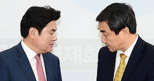 새누리당 원유철 원내대표와 새정치민주연합 이종걸 원내대표/뉴시스