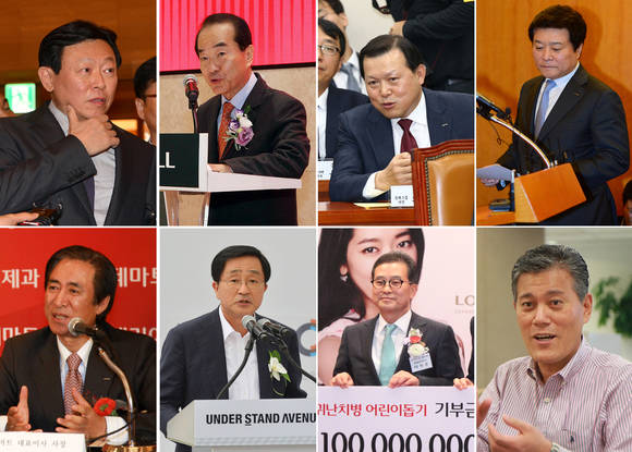 롯데가 신동빈 회장 및 핵심 임원들/뉴시스