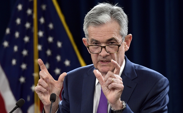 제롬 파월 미국 연방준비제도(연준·Fed) 의장이 26일(현지시간) 연방공개시장위원회(FOMC) 직후 기자회견을 하고 있다. 연준은 이날 FOMC에서 연방기금금리를 2.00~2.25%로 0.25%포인트 인상했다./뉴시스