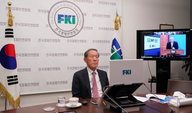 허창수 전경련 회장이 지난 12일 보리스 존슨 영국총리가 참여한 B7 정상회의 '기후와 생물다양성' 세션에 한국 대표로 참석해 있다.