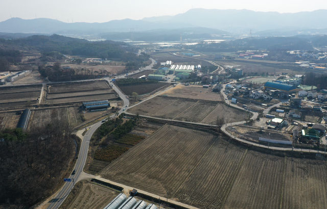 반도체 클러스터가 들어설 경기도 용인시 처인구 원삼면 일대 모습
