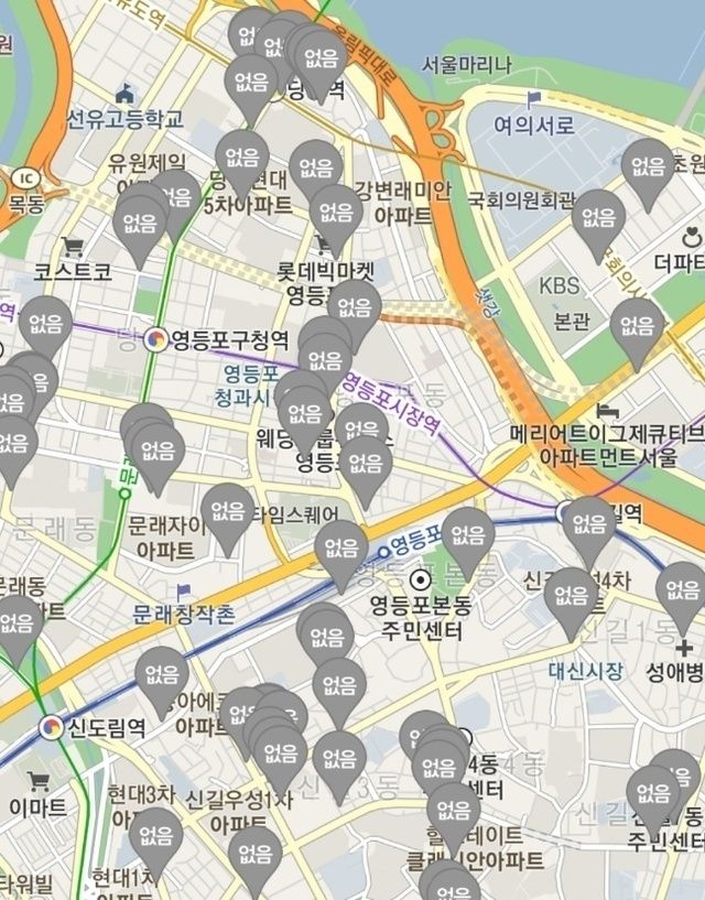 27일 오후 1시께 '잔여백신' 예약을 위해 온라인 검색을 했지만 가능한 병원이 없는 모습.