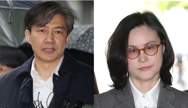 조국 전 법무부 장관(왼쪽)이 지난 2019년 12월26일 서울동부지방법원에 구속 전 피의자 심문(영장실질심사)을 받기 위해 출석하고 있다(왼쪽). 정경심 동양대 교수가 지난 2019년 10월23일 서울중앙지방법원에 구속 전 피의자심문을 받기 위해 출석하고 있다.