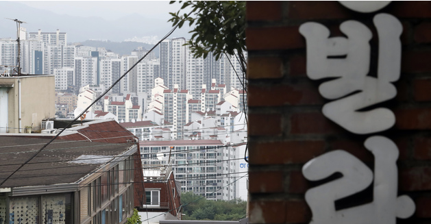 서울의 한 빌라 밀집지역 모습.