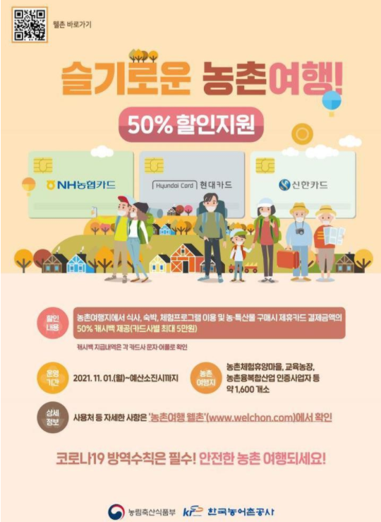농촌 관광 할인 지원 사업 안내. 