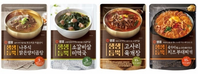 샘표가 출시한 ‘생생듬뿍 국·탕·찌개’ 4종. ⓒ 파이낸셜데일리 / 샘표