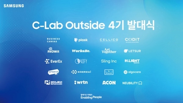 C랩 아웃사이드 4기에 선발된 20개 스타트업. ⓒ 파이낸셜데일리 / 삼성전자