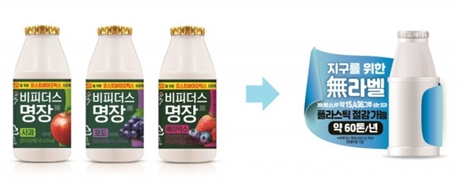 동원F&B가 출시한 무라벨 요구르트 ‘소와나무 비피더스 명장’. ⓒ 파이낸셜데일리 / 동원F&B