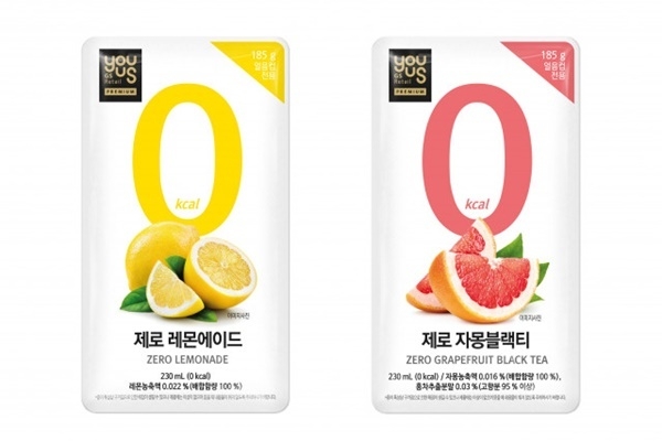 GS25가 출시한 제로레몬에이드와 제로자몽블랙티. ⓒ 파이낸셜데일리 / GS25
