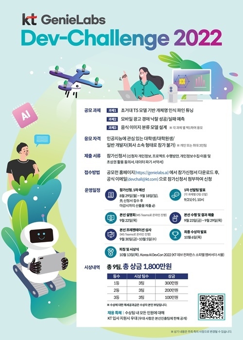 KT ‘AI 개발 챌린지’ 참가 모집 포스터. ⓒ 파이낸셜데일리 / KT