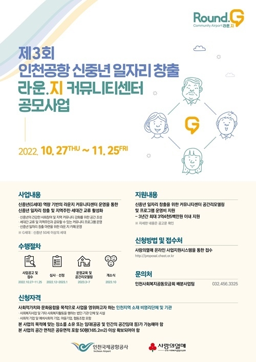 인천공항 지역 커뮤니티센터 조성사업 공모 포스터. ⓒ 파이낸셜데일리 / 인천국제공항공사