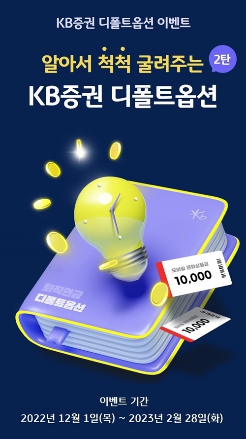 KB증권은 '알아서 척척!' 디폴트옵션 이벤트 2탄을 실시한다. ⓒ 파이낸셜데일리 / KB증권