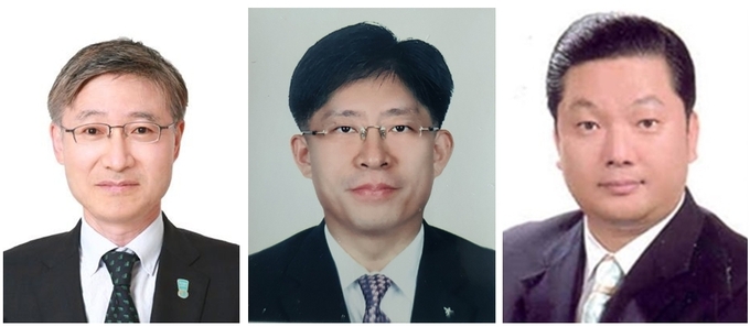 왼쪽부터 하나은행 은행장 후보자 이싱열, 하나증권 대표이사 후보자 강성묵, 하나카드 대표이사 후보자 이호성 ⓒ 파이낸셜데일리 / 하나금융지주