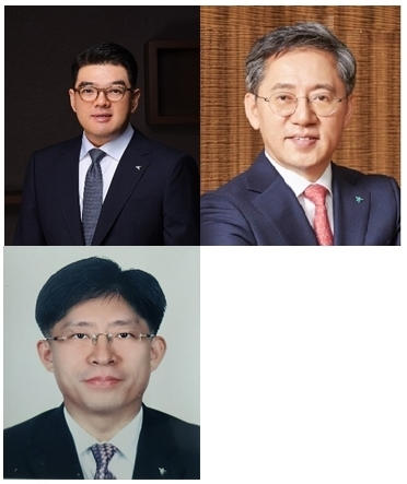 그룹글로벌부문·그룹ESG부문·그룹브랜드부문 담당 이은형 부회장 (좌상), 미래성장전략부문·그룹전략부문·그룹디지털부문 담당 박성호 부회장 (우상), 그룹개인금융부문·그룹자산관리부문·그룹CIB부문·그룹지원부문 담당 강성묵 부회장 (좌하) ⓒ 파이낸셜데일리 / 하나금융그룹