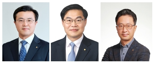 좌축부터 경영지원본부장 김성철 전무, 준법감시인 이광호 상무, 대외협력본부장 최진석 상무 ⓒ 파이낸셜데일리 / JB금융지주