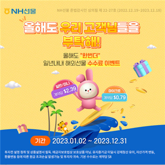 NH선물은 해외선물옵션 수수료 할인 이벤트를 실시한다. ⓒ 파이낸셜데일리 / NH선물