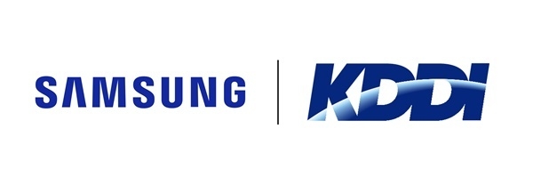 Samsung과 KDDI 회사 로고. 