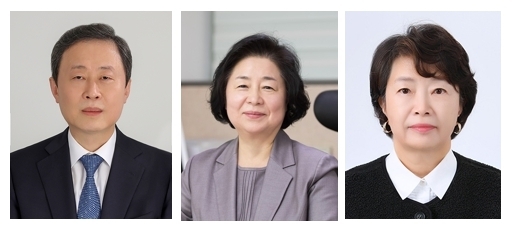 신임 사외이사 후보. 왼쪽부터 김성용 성균관대학교 법학전문대학원 교수, 여정성 서울대학교 소비자학과 교수, 조화준 메르세데스벤츠파이낸셜서비스코리아 상근감사 ⓒ 파이낸셜데일리 / KB금융그룹