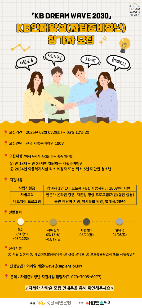 KB국민은행, 자립준비청년 사회 첫 걸음 지원 프로그램 실시 ⓒ 파이낸셜데일리 / KB국민은행