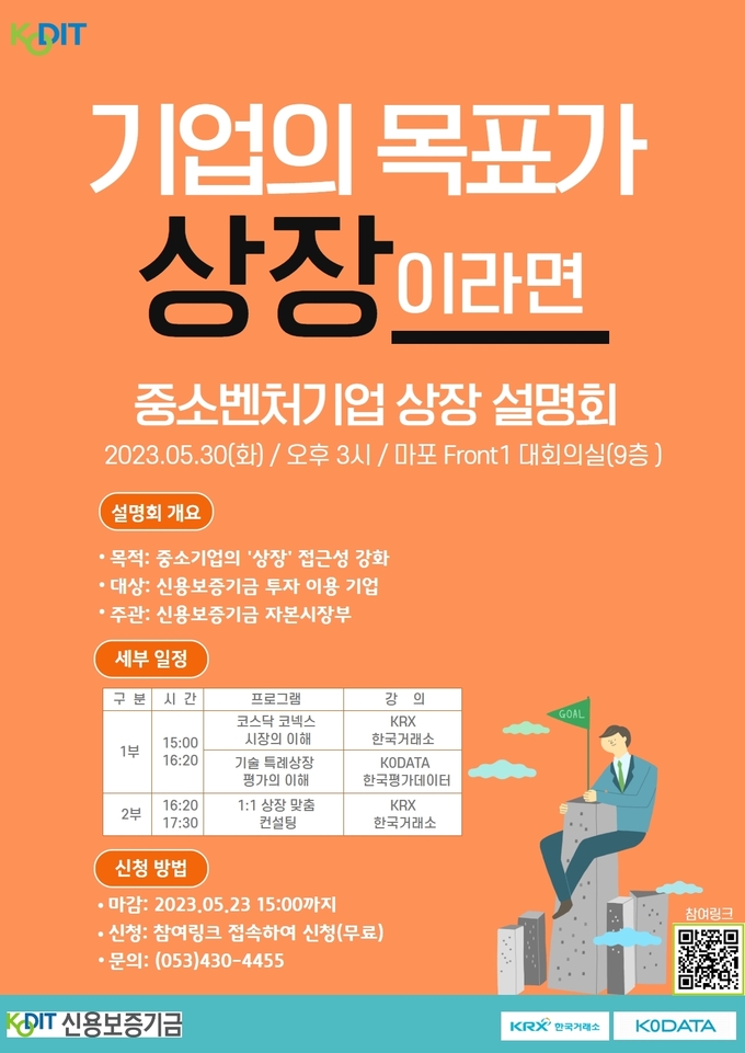 2023 중소벤처기업 상장설명회 포스터 ⓒ 파이낸셜데일리 / 신용보증기금