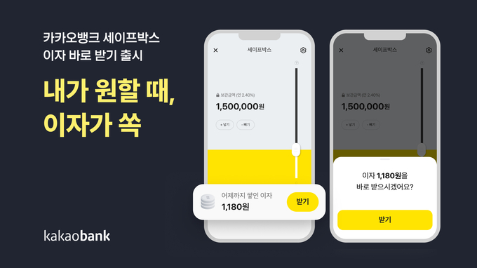 카카오뱅크, 세이프박스 ‘이자 바로 받기’ 출시 ⓒ 파이낸셜데일리 / 카카오뱅크