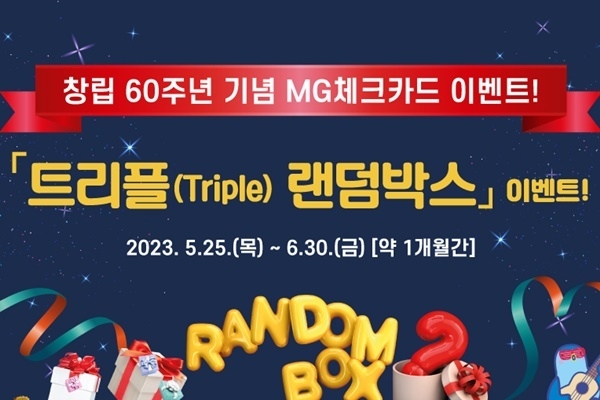 MG체크카드 신상품 ‘트리플 랜덤박스’ 이벤트 홍보 이미지. ⓒ 파이낸셜데일리 / 새마을금고