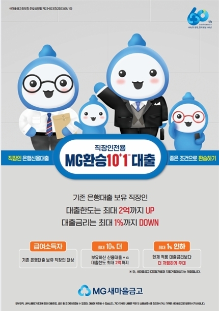 직장인 전용 대출인 ‘환승101 신용대출’ 출시 ⓒ 파이낸셜데일리 / MG새마을금고