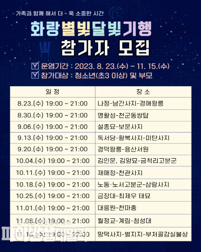 ‘화랑별빛달빛기행’ 행사 포스터 ⓒ파이낸셜데일리/경주시