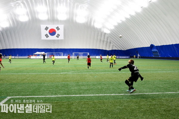 스마트에어돔 축구경기 현장ⓒ파이낸셜데일리/경주시