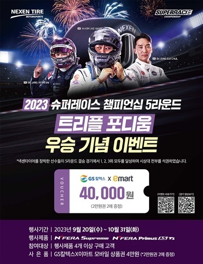 넥센타이어, 슈퍼레이스 챔피언십 트리플 포디움 달성 기념 구매이벤트 홍보 이미지. ⓒ 파이낸셜데일리 / 넥센타이어