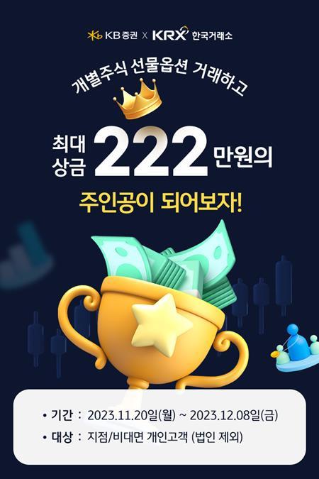 KB증권 '개별주식 선물옵션 거래 이벤트' 홍보 이미지. ⓒ 파이낸셜데일리 / KB증권