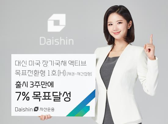 대신자산운용, 미국장기국채 펀드 목표달성 홍보 이미지. ⓒ 파이낸셜데일리 / 대신자산운용