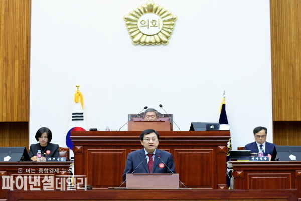 주낙영시장 중단없는 경주 발전을 위한 분야별 5가지 청사진 제시하고 있다 ⓒ파이낸셜데일리/경주시