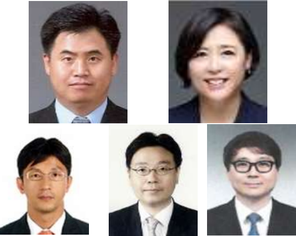 윗줄 왼쪽부터 신한저축은행 이희수 사장, 신한DS,조경선 사장, 아래줄 왼쪽부터 신한펀드파트너스 정지호 사장, 신한리츠운용 김지욱 시장, 신한벤처투자 이동현 사장. ⓒ 파이낸셜데일리 / 신한금융지주