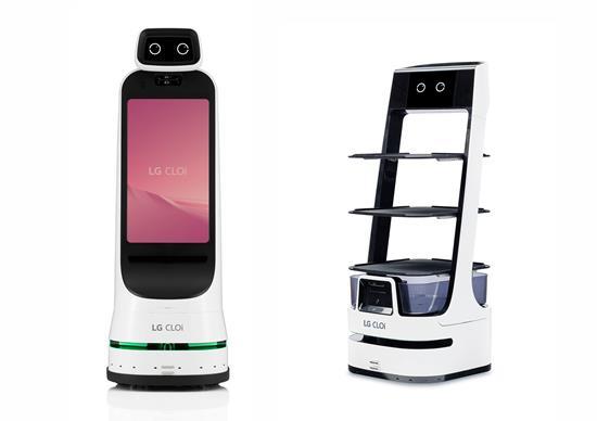 왼쪽부터 LG 클로이 가이드봇, LG 클로이 서브봇. ⓒ 파이낸셜데일리 / LG전자