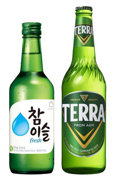 참이슬 후레쉬, 테라 제품 이미지. ⓒ 파이낸셜데일리 / 하이트진로
